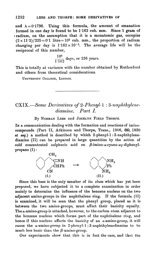 CXIX.—Some derivatives of 2-phenyl-1 : 3-naphthylene-diamine. Part I