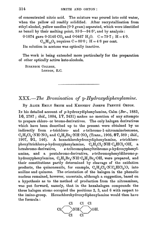 XXX.—The bromination of p-hydroxydiphenylamine