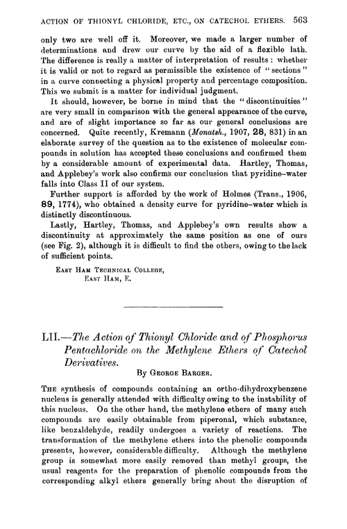 LII.—The action of thionyl chloride and of phosphorus pentachloride on the methylene ethers of catechol derivatives