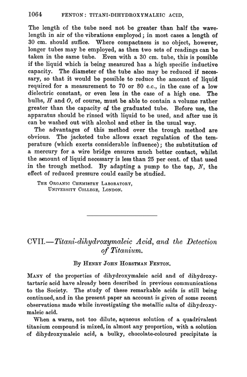 CVII.—Titani-dihydroxymaleic acid, and the detection of titanium