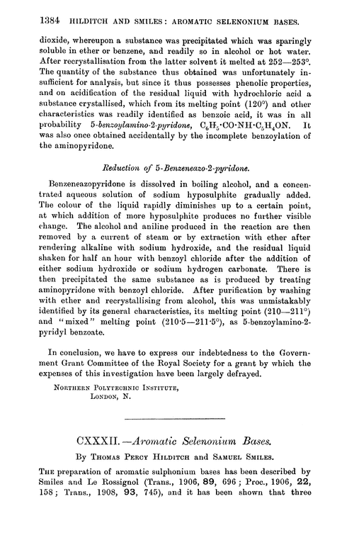 CXXXII.—Aromatic selenonium bases