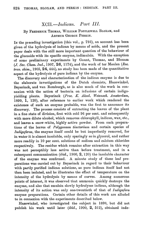 XCII.—Indican. Part III