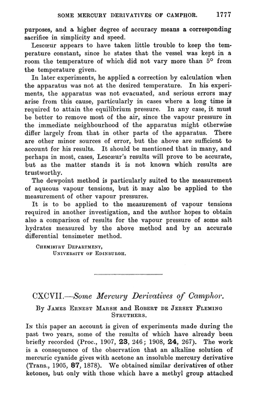 CXCVII.—Some mercury derivatives of camphor