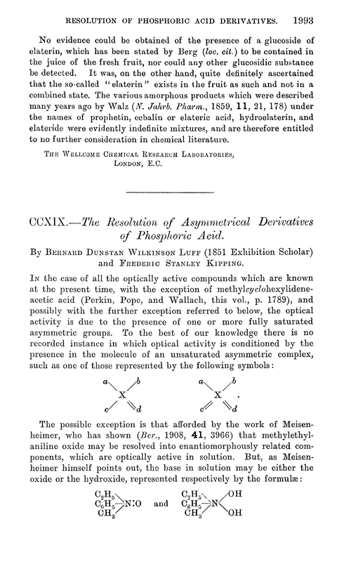CCXIX.—The resolution of asymmetrical derivatives of phosphoric acid