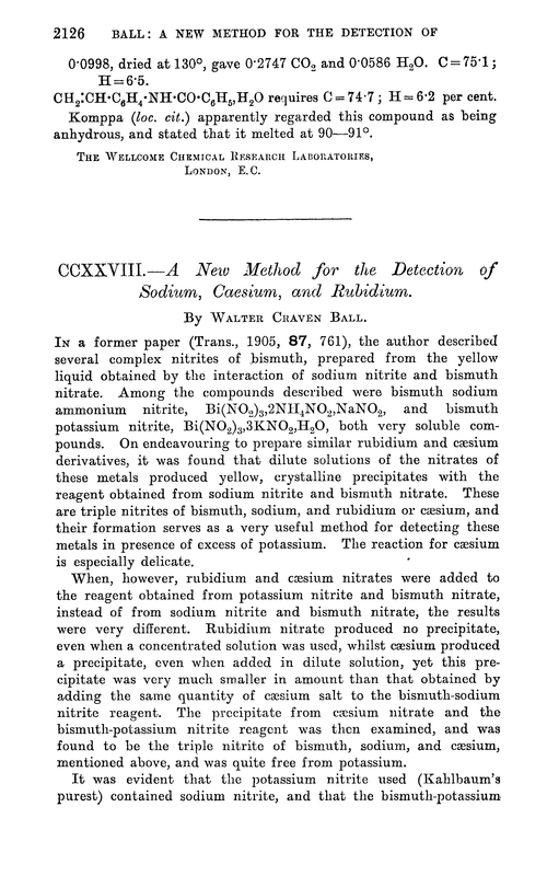 CCXXVIII.—A new method for the detection of sodium, caesium, and rubidium