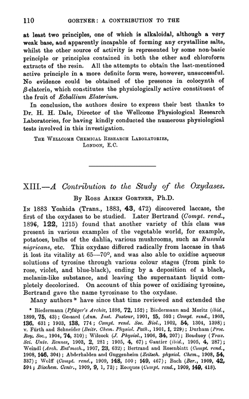 XIII.—A contribution to the study of the oxydases