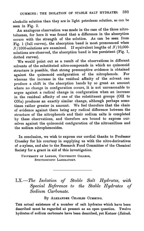 LX.—The isolation of stable salt hydrates, with special reference to the stable hydrates of sodium carbonate