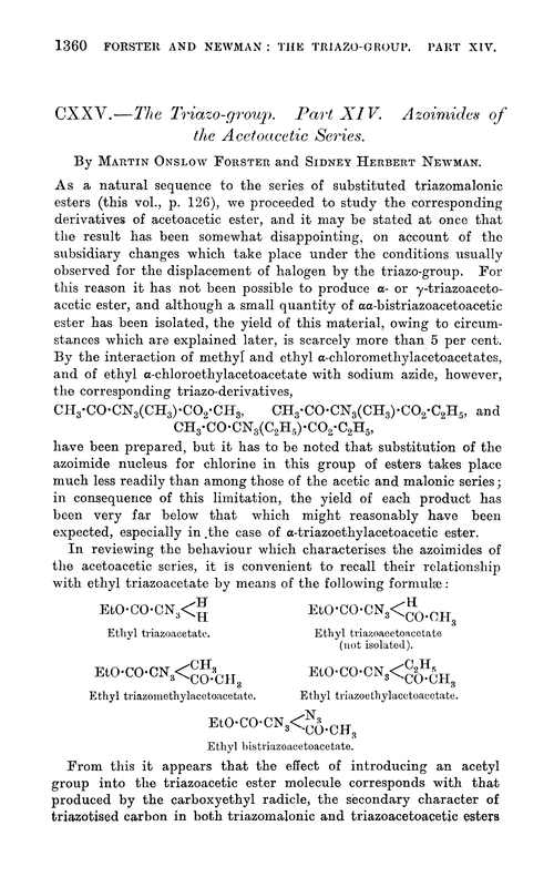 CXXV.—The triazo-group. Part XIV. Azoimides of the acetoacetic series
