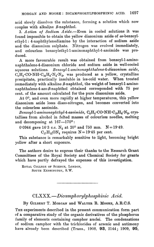 CLXXX.—Dicamphorylphosphinic acid