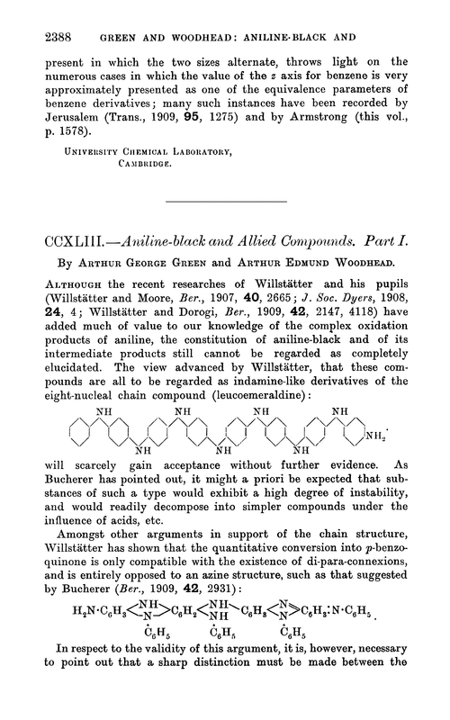 CCXLIII.—Aniline-black and allied compounds. Part I