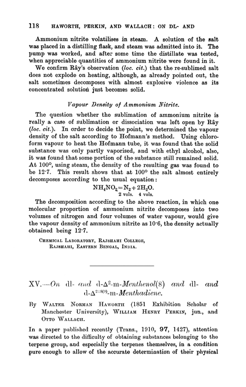 XV.—On dl- and d-Δ2-m-menthenol(8) and dl- and d-Δ2:8(9)-m-menthadiene