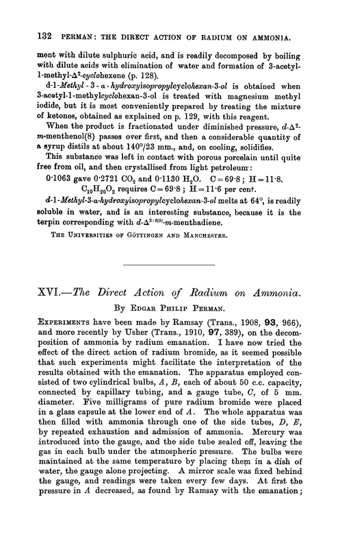 XVI.—The direct action of radium on ammonia
