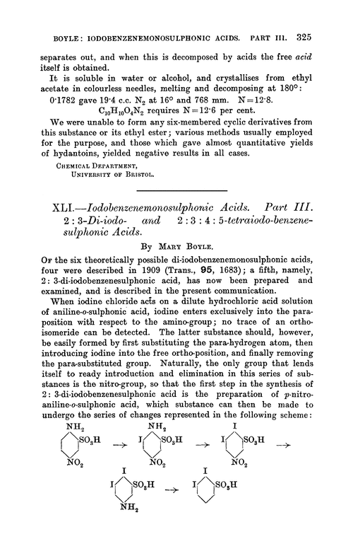 XLI.—Iodobenzenemonosulphonic acids. Part III. 2 : 3-Di-iodo- and 2 : 3 : 4 : 5-tetraiodo-benzenesulphonic acids