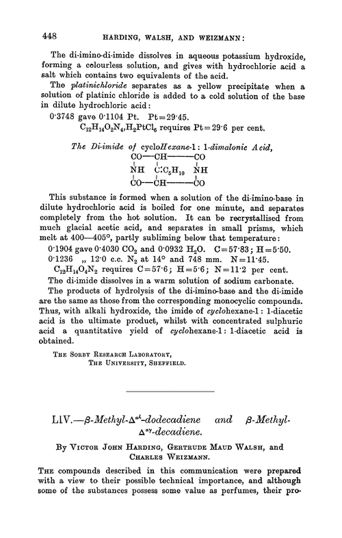 LIV.—β-Methyl-Δ-dodecadiene and β-methyl-Δ-decadiene