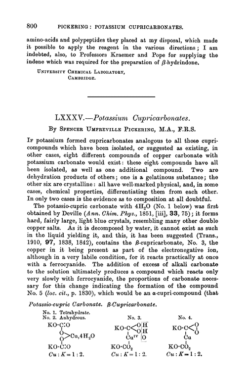LXXXV.—Potassium cupricarbonates