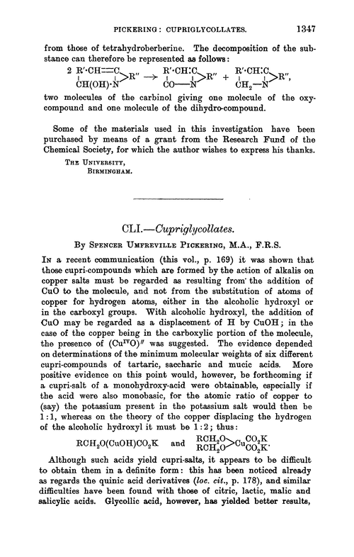 CLI.—Cupriglycollates