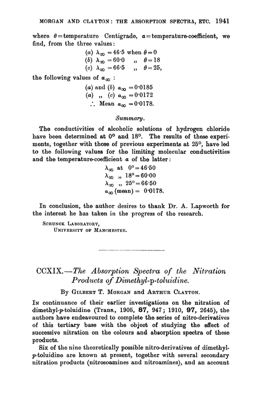 CCXIX.—The absorption spectra of the nitration products of dimethyl-p-toluidine