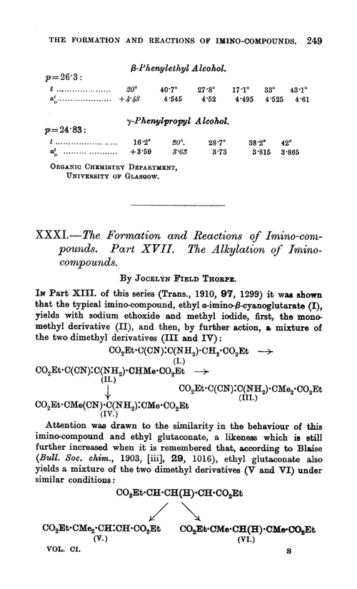 XXXI.—The formation and reactions of imino-compounds. Part XVII. The alkylation of imino-compounds