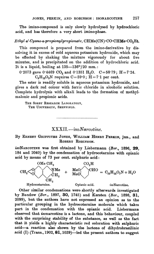 XXXII.—isoNarcotine