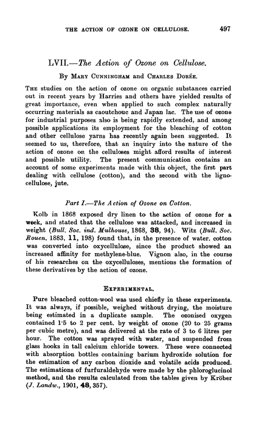 LVII.—The action of ozone on cellulose