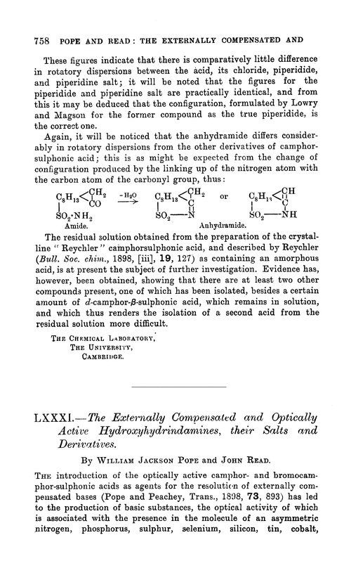 LXXXI.—The externally compensated and optically active hydroxyhydrindamines, their salts and derivatives