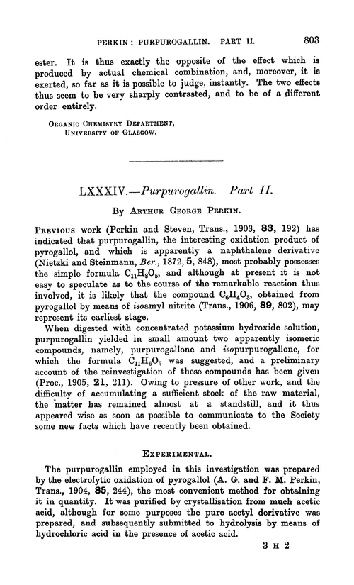 LXXXIV.—Purpurogallin. Part II
