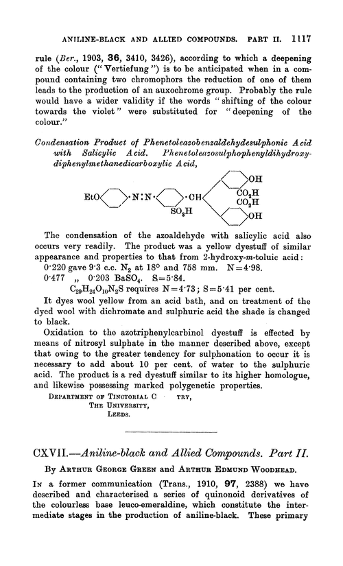 CXVII.—Aniline-black and allied compounds. Part II