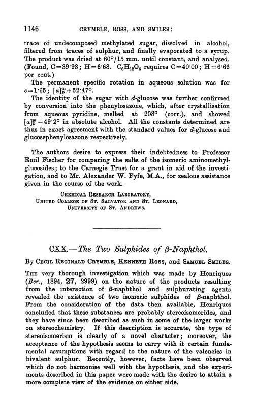 CXX.—The two sulphides of β-naphthol