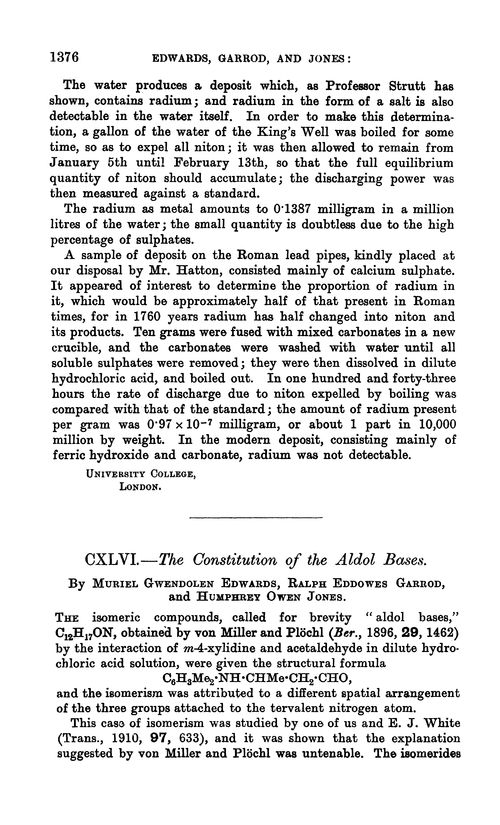 CXLVI.—The constitution of the aldol bases