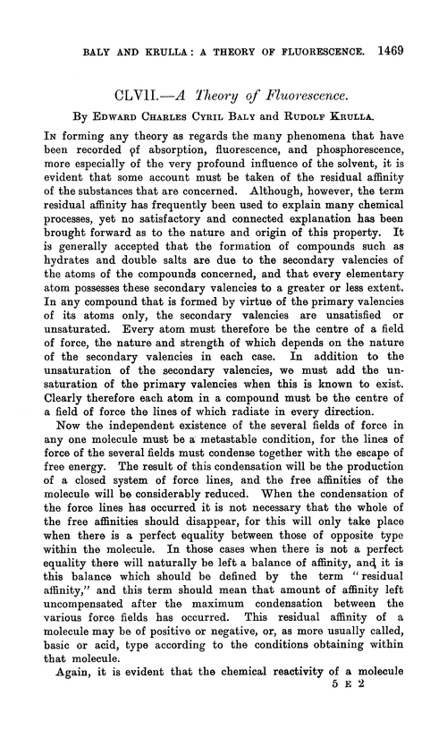 CLVII.—A theory of fluorescence