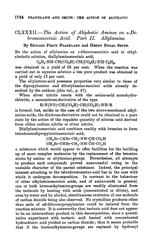 CLXXXII.—The action of aliphatic amines on s-dibromosuccinic acid. Part II. Allylamine