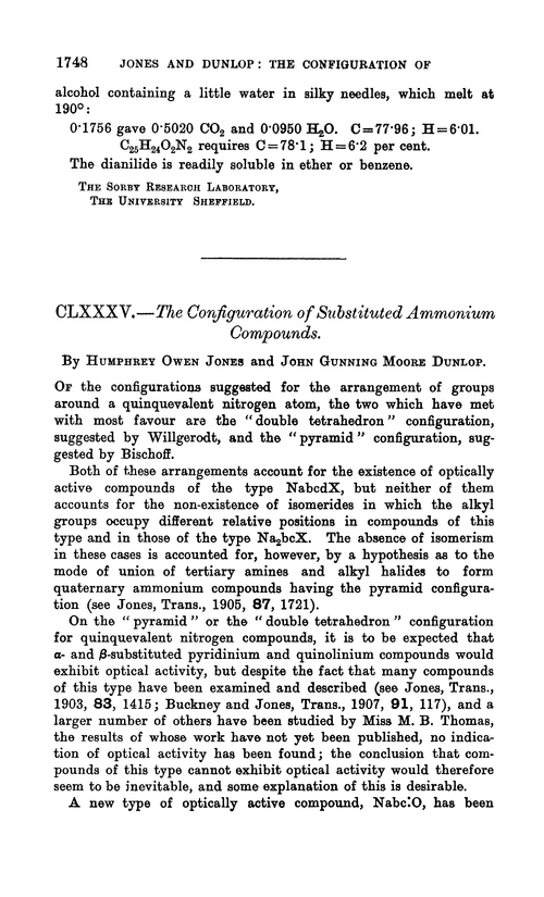 CLXXXV.—The configuration of substituted ammonium compounds
