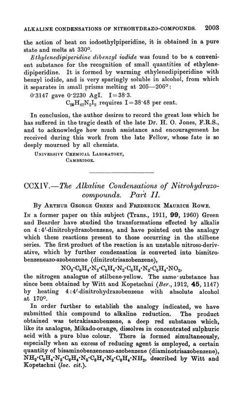 CCXIV.—The alkaline condensations of nitrohydrazo-compounds. Part II