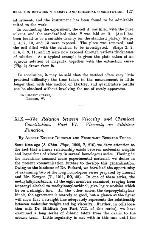 XIX.—The relation between viscosity and chemical constitution. Part VI. Viscosity an additive function