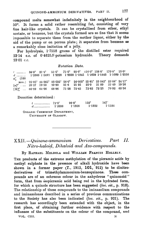 XXII.—Quinone-ammonium derivatives. Part II. Nitro-haloid, dihaloid and azo-compounds