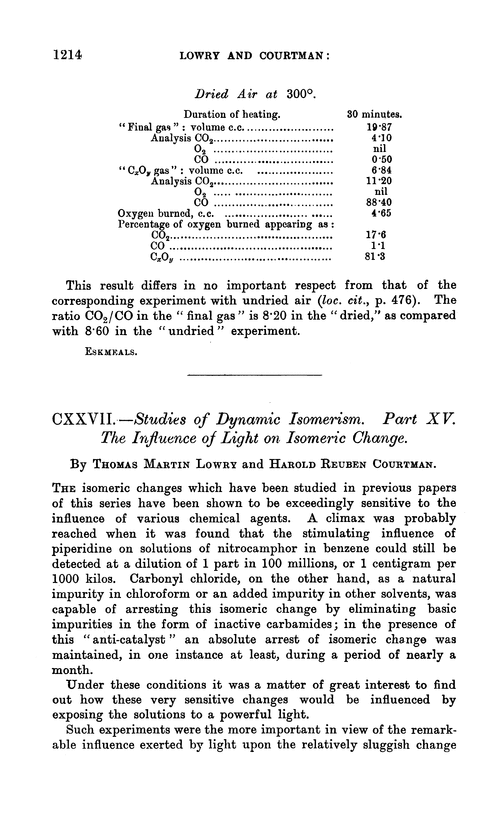 CXXVII.—Studies of dynamic isomerism. Part XV. The influence of light on isomeric change