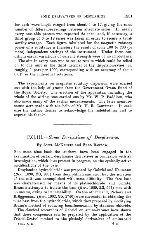 CXLIII.—Some derivatives of desylamine