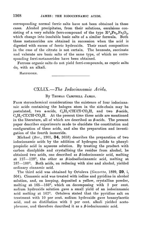 CXLIX.—The iodocinnamic acids