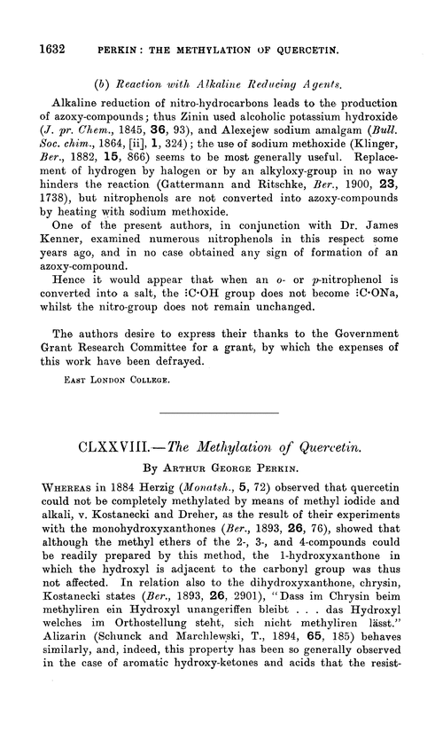 CLXXVIII.—The methylation of quercetin