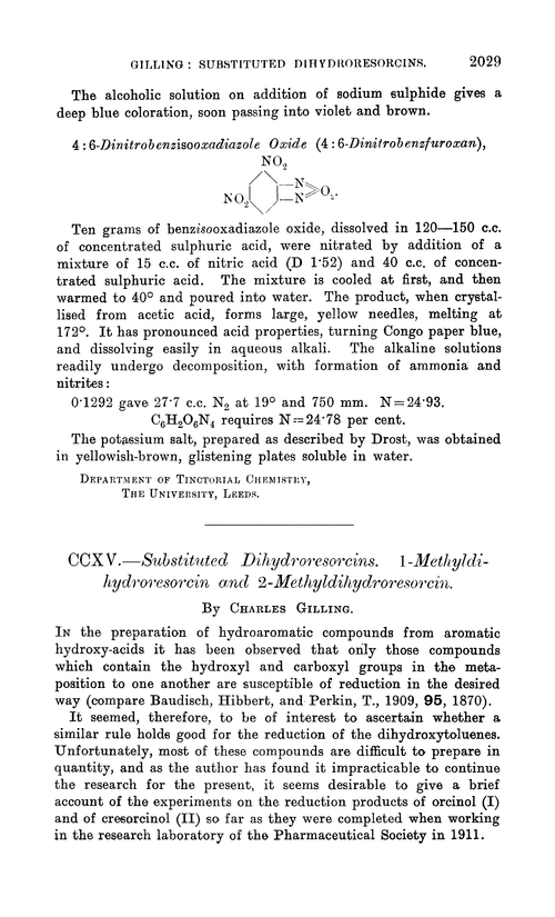 CCXV.—Substituted dihydroresorcins. 1-Methyldihydroresorcin and 2-methyldihydroresorcin