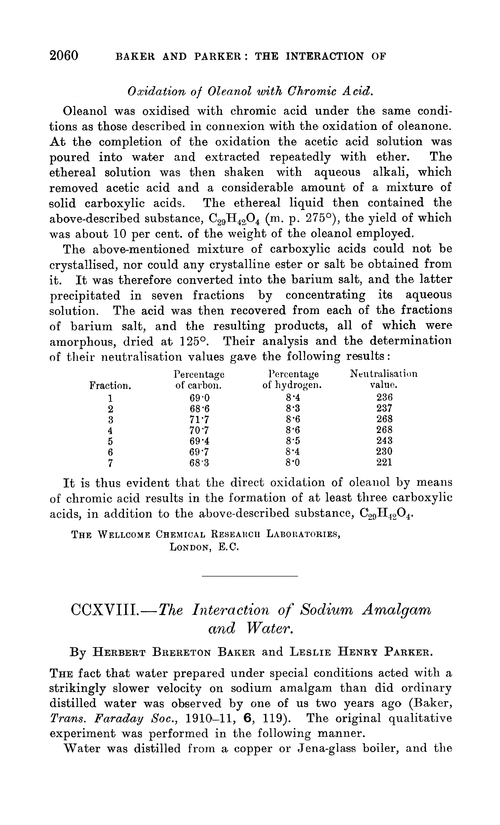 CCXVIII.—The interaction of sodium amalgam and water