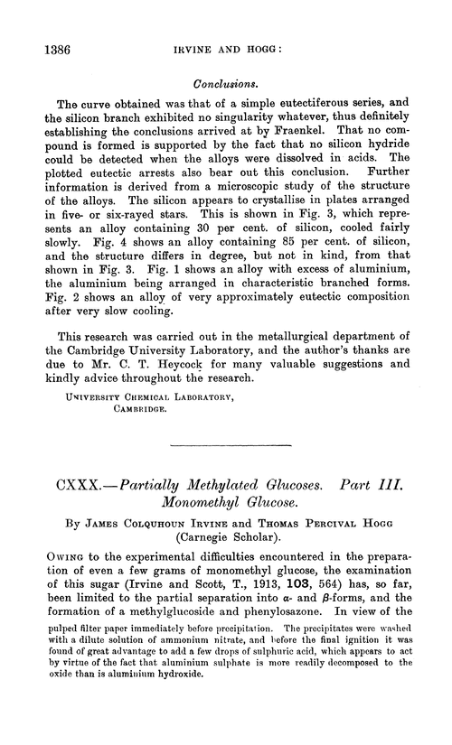 CXXX.—Partially methylated glucoses. Part III. Monomethyl glucose