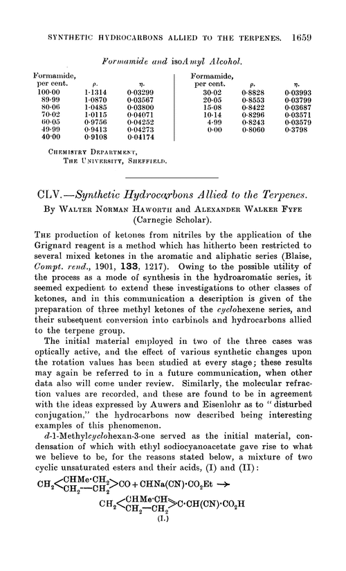 CLV.—Synthetic hydrocarbons allied to the terpenes