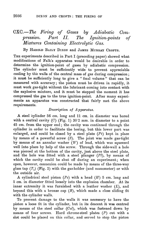 CXC.—The firing of gases by adiabatic compression. Part II. The ignition-points of mixtures containing electrolytic gas