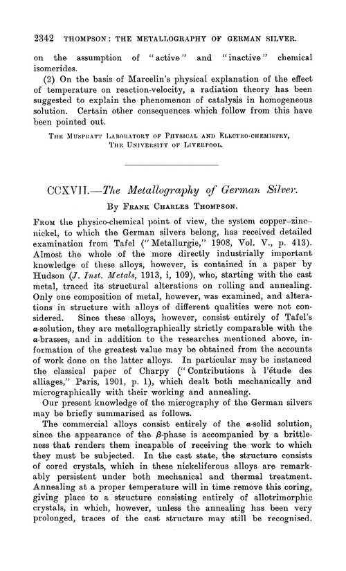 CCXVII.—The metallography of German silver