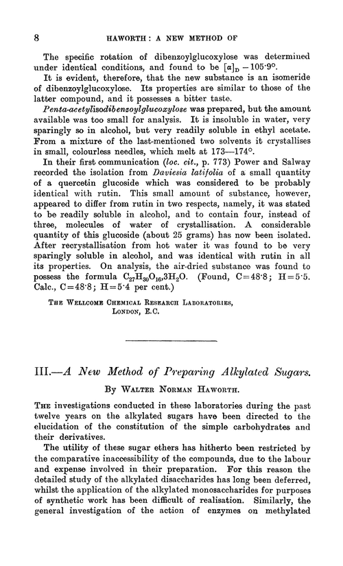 III.—A new method of preparing alkylated sugars