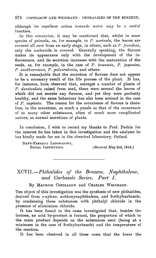 XCVII.—Phthalides of the benzene, naphthalene, and carbazole series. Part I