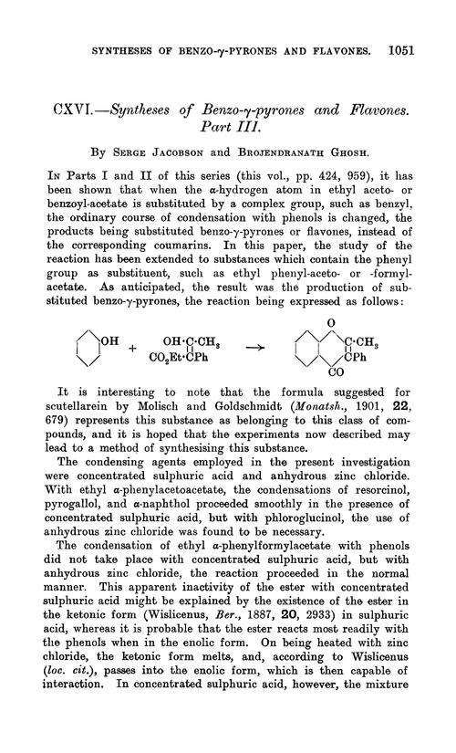 CXVI.—Syntheses of benzo-γ-pyrones and flavones. Part III