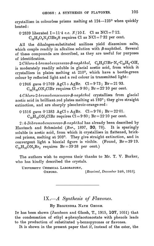 IX.—A synthesis of flavones