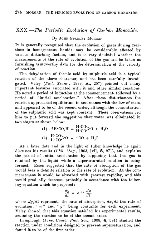 Xxx The Periodic Evolution Of Carbon Monoxide Journal Of The